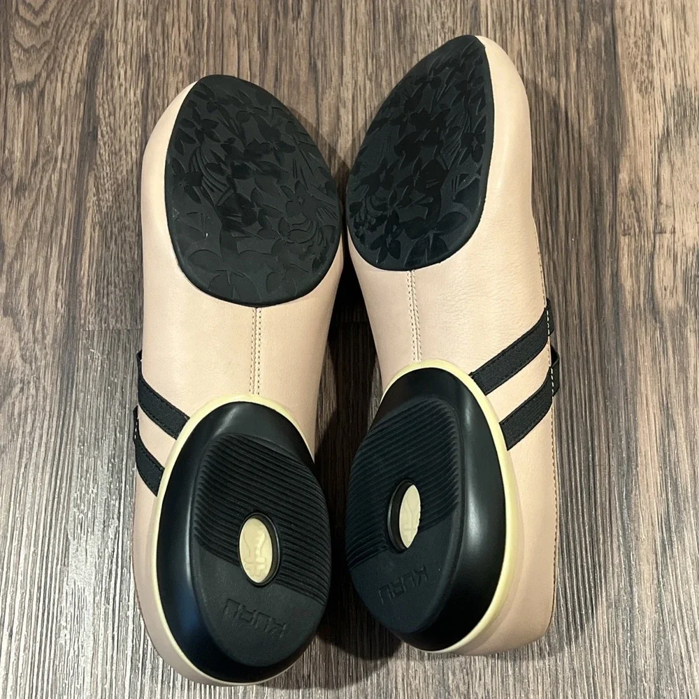 Kuru Bella Leather Mary Jane Shoes Women's Tan Slip On Ortho Flats Size 10 EUC